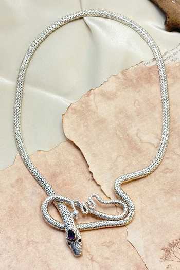 Buy_Anuka Jewels_Purple Amethyst Embellished Serpentine Necklace _at_Aza_Fashions