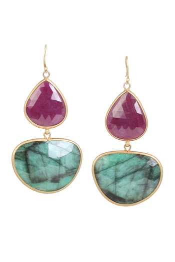 Shop_Anuka Jewels_Red Stones Gloom Drop Earrings _at_Aza_Fashions