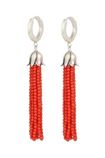 Buy_Anuka Jewels_Silver Plated Beads Bloom Bud Coral Danglers _at_Aza_Fashions