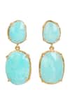 Buy_Anuka Jewels_Blue Stones Amazonite Studded Dangler Drop Earrings _at_Aza_Fashions