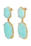 Shop_Anuka Jewels_Blue Stones Amazonite Studded Dangler Drop Earrings _at_Aza_Fashions