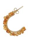 Anuka Jewels_Yellow Crystals Citrine Cluster Embellished Hoops _Online_at_Aza_Fashions