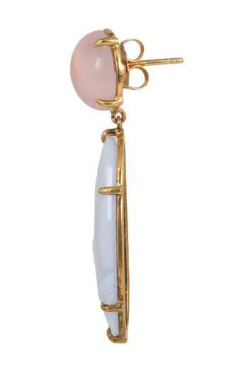 Anuka Jewels_Pink Rhinestones, Stones Sylvan Embellished Drop Earrings _Online_at_Aza_Fashions