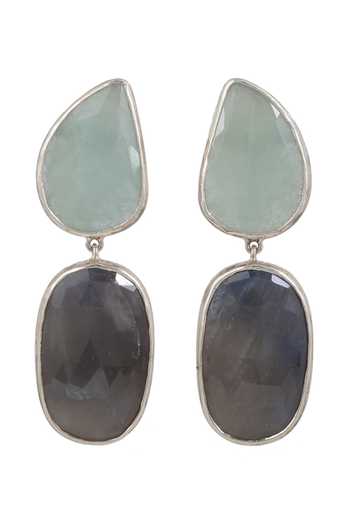 Buy_Anuka Jewels_Silver Plated Stones Azura Tear Drop Earrings _at_Aza_Fashions
