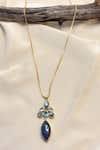 Buy_Anuka Jewels_Blue Topaz Stone Embellished Pendant Necklace _at_Aza_Fashions