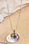 Buy_Anuka Jewels_Silver Plated Pearl Embellished Pendant _at_Aza_Fashions