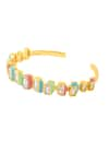 Buy_ISHARYA_Multi Color Enamel Stone Cuff Bracelet _at_Aza_Fashions