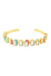 Shop_ISHARYA_Multi Color Enamel Stone Cuff Bracelet _at_Aza_Fashions