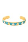 Buy_ISHARYA_Blue Enamel Lucky Charms Heart Cuff Bracelet _at_Aza_Fashions