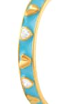 ISHARYA_Blue Enamel Lucky Charms Heart Cuff Bracelet _Online_at_Aza_Fashions