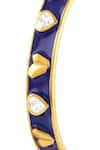 ISHARYA_Blue Enamel Lucky Charms Heart Cuff Bracelet _Online_at_Aza_Fashions