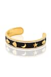 Buy_ISHARYA_Black Enamel Lucky Charms Cuff Bracelet _Online_at_Aza_Fashions