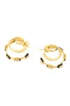 Shop_ISHARYA_Black Cubic Zirconia Enamelled Triple Hoops _at_Aza_Fashions