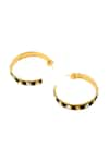 Shop_ISHARYA_Black Cubic Zirconia Lucky Charms Round Shaped Hoops _at_Aza_Fashions