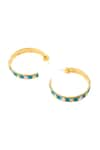 Shop_ISHARYA_Blue Cubic Zirconia Lucky Charms Circular Shaped Hoops _at_Aza_Fashions