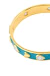 ISHARYA_Blue Cubic Zirconia Lucky Charms Circular Shaped Hoops _Online_at_Aza_Fashions