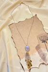 Buy_Anuka Jewels_Gold Plated Chalcedony Stone Embellished Pendant Necklace _at_Aza_Fashions