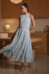 Buy_Label Deepika Nagpal_Sky Blue French Mesh Embroidered Cutwork Alena Floral Top With Scalloped Skirt _at_Aza_Fashions