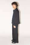 Buy_Leh Studios_Black Linen Silk Blend Cliff Color Blocked Flap Pocket Jacket _Online_at_Aza_Fashions