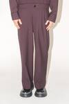 Leh Studios_Purple 100% Viscose Otis Pleated Relaxed Fit Trouser _Online_at_Aza_Fashions