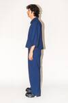 Shop_Leh Studios_Blue 100% Viscose Toby Pleated Pant _Online_at_Aza_Fashions