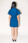 Shop_Leh Studios_Blue 100% Cotton Solid Collared Capri Short Dress _at_Aza_Fashions