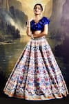 Buy_Rashika Sharma_Multi Color Lehenga Silk Embroidered Bead Ruffled Printed With Blouse _at_Aza_Fashions