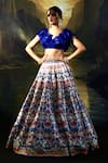 Shop_Rashika Sharma_Multi Color Lehenga Silk Embroidered Bead Ruffled Printed With Blouse _Online_at_Aza_Fashions