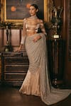 Buy_Studio22 by Pulkita Arora Bajaj_Beige Organza Embellished Sequin Luminous Mermaid Lehenga Set With Dupatta _at_Aza_Fashions