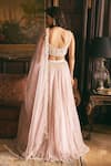 Shop_Studio22 by Pulkita Arora Bajaj_Pink Organza Embellished Crystal Sweetheart Magnolia Pearl Lehenga Set _at_Aza_Fashions