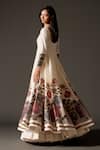 Shop_Rohit Bal_Ivory Chanderi Silk Printed Floral Scoop Vertical Vine Anarkali Set _at_Aza_Fashions