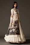 Buy_Rohit Bal_Ivory Chanderi Printed Floral Mandarin Collar Gradient Pastel Jacket _Online_at_Aza_Fashions