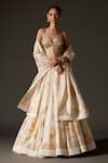 Buy_Rohit Bal_Cream Chanderi Silk Embellished Sequin Floral Antelope Foil Print Lehenga Set _at_Aza_Fashions