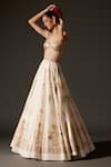 Buy_Rohit Bal_Cream Chanderi Silk Embellished Sequin Floral Antelope Foil Print Lehenga Set _Online_at_Aza_Fashions