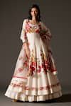 Buy_Rohit Bal_Multi Color Chanderi Silk And Cotton Rose Bloom Print Anarkali Churidar Set _at_Aza_Fashions