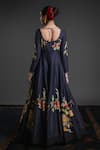 Shop_Rohit Bal_Black Chanderi Embroidery Aari Round Hand Anarkali Churidar Set _at_Aza_Fashions