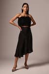 Buy_Emblaze_Black Tulle Solid Square Frilled Ruffle Cut-out Dress _at_Aza_Fashions