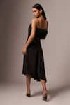 Shop_Emblaze_Black Tulle Solid Square Frilled Ruffle Cut-out Dress _at_Aza_Fashions