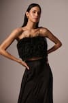 Buy_Emblaze_Black Tulle Solid Square Frilled Ruffle Cut-out Dress _Online_at_Aza_Fashions