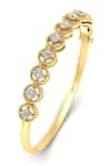 Buy_Divine Solitaires_Yellow Diamonds 18kt Gold Encrusted Oval Bangle _at_Aza_Fashions