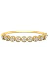 Shop_Divine Solitaires_Yellow Diamonds 18kt Gold Encrusted Oval Bangle _at_Aza_Fashions