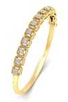 Buy_Divine Solitaires_Yellow Diamonds 18kt Gold Embellished Bangle _at_Aza_Fashions