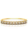 Shop_Divine Solitaires_Yellow Diamonds 18kt Gold Embellished Bangle _at_Aza_Fashions