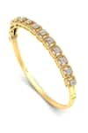 Divine Solitaires_Yellow Diamonds 18kt Gold Embellished Bangle _Online_at_Aza_Fashions