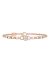 Buy_Divine Solitaires_Rose Gold Diamonds 18kt Embellished Bracelet _at_Aza_Fashions