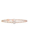 Buy_Divine Solitaires_Rose Gold Diamonds 18kt Round Cut Embellished Bracelet _at_Aza_Fashions