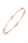 Buy_Divine Solitaires_Rose Gold Imitation Diamonds 18kt Encrusted Round Bangle_at_Aza_Fashions