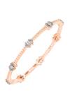 Buy_Divine Solitaires_Rose Gold Imitation Diamonds 18kt Encrusted Round Bangle_at_Aza_Fashions