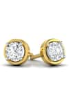 Shop_Divine Solitaires_Yellow Diamonds 18kt Gold Round Cut Embellished Earrings _at_Aza_Fashions