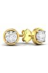 Divine Solitaires_Yellow Diamonds 18kt Gold Round Cut Embellished Earrings _Online_at_Aza_Fashions